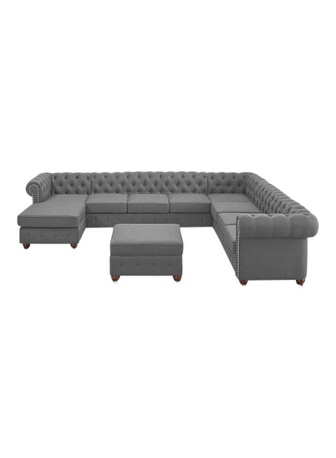 Gowans Sectional Sofa With Ottoman Grey 415x355x120cm