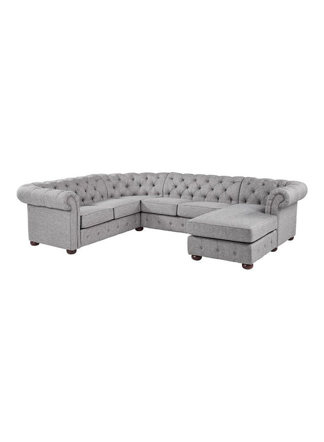 ASGHAR FURNITURE Koa Imperial Tufted Sofa 7 Seaters Grey 280x85x220cm 