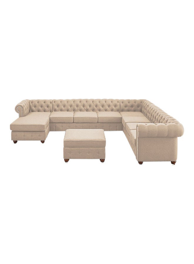 Gowans Sectional Sofa With Ottoman Beige 340x280x75cm