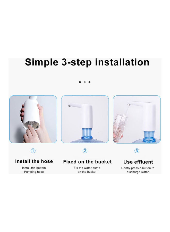 DUMBO Electric USB Rechargeable Water Pump S24-1 White - Image 5