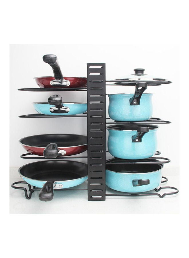 8-Shelf Kitchen Storage Rack Black 54x41x20cm - Image 1