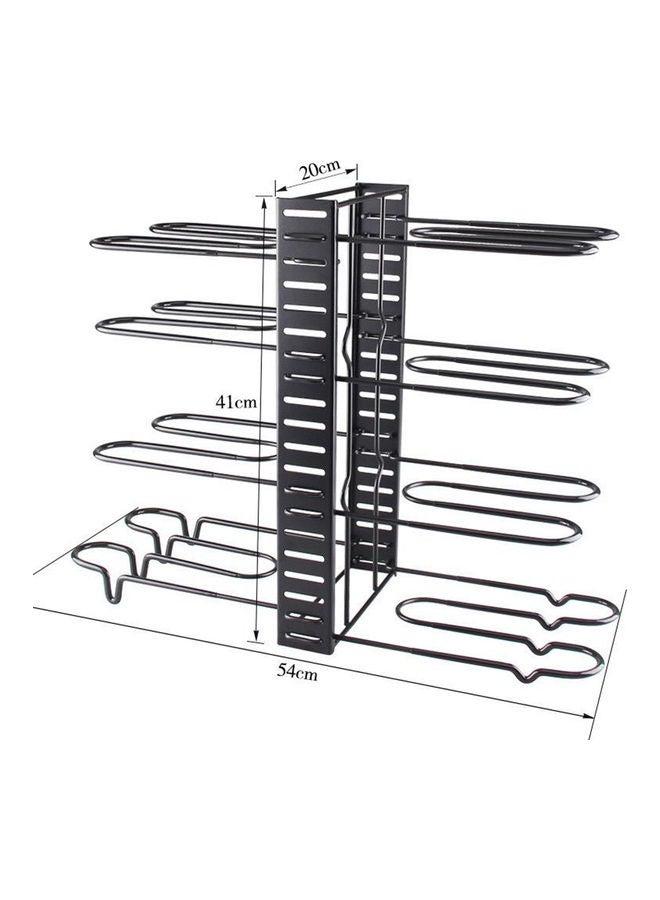 8-Shelf Kitchen Storage Rack Black 54x41x20cm - Image 2