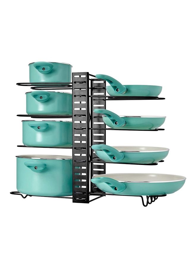 8-Shelf Kitchen Storage Rack Black 54x41x20cm - Image 3