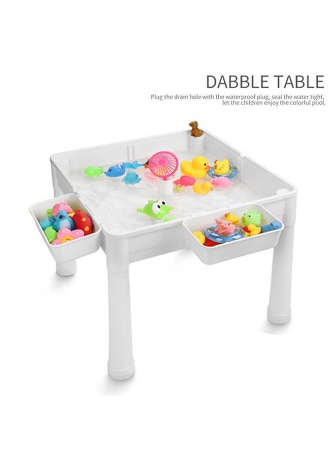 Little Story - 4In1 Activity And Block Table, Toys Table, Blocks Lego Compatible, Study Table, Water Play Table, Sand Table, Multipurpose Table,Boys Girl Kids Furniture, Sensory Play, Homeschooling, 50Blocks, 3Years+ - L - Image 1