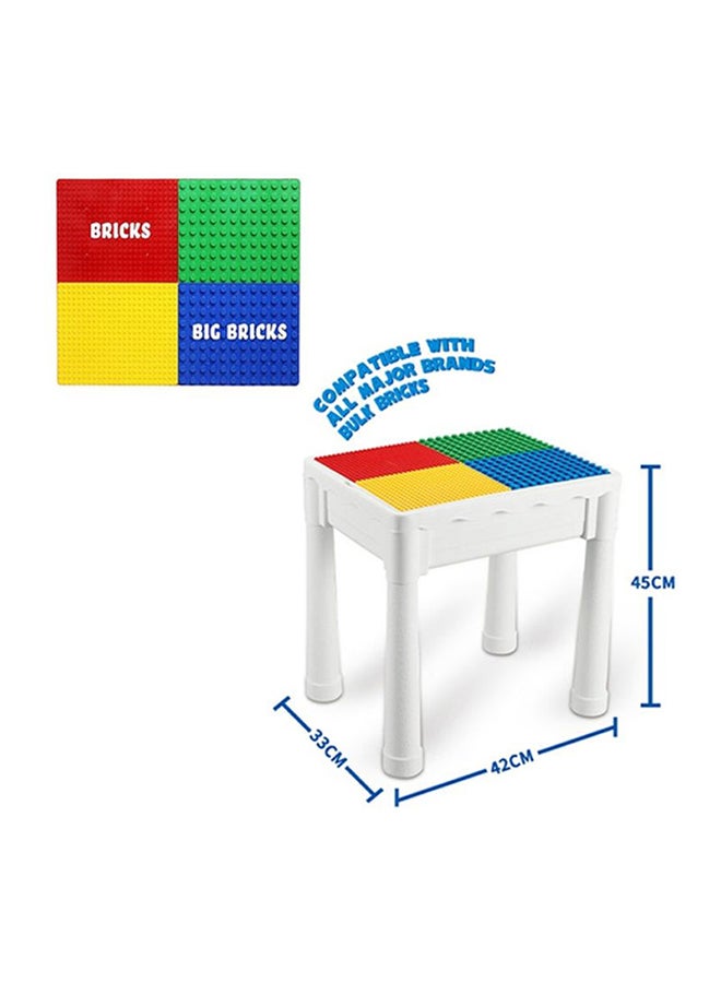 Little Story - 4In1 Activity And Block Table, Toys Table, Blocks Lego Compatible, Study Table, Water Play Table, Sand Table, Multipurpose Table,Boys Girl Kids Furniture, Sensory Play, Homeschooling, 50Blocks, 3Years+ - L - Image 1