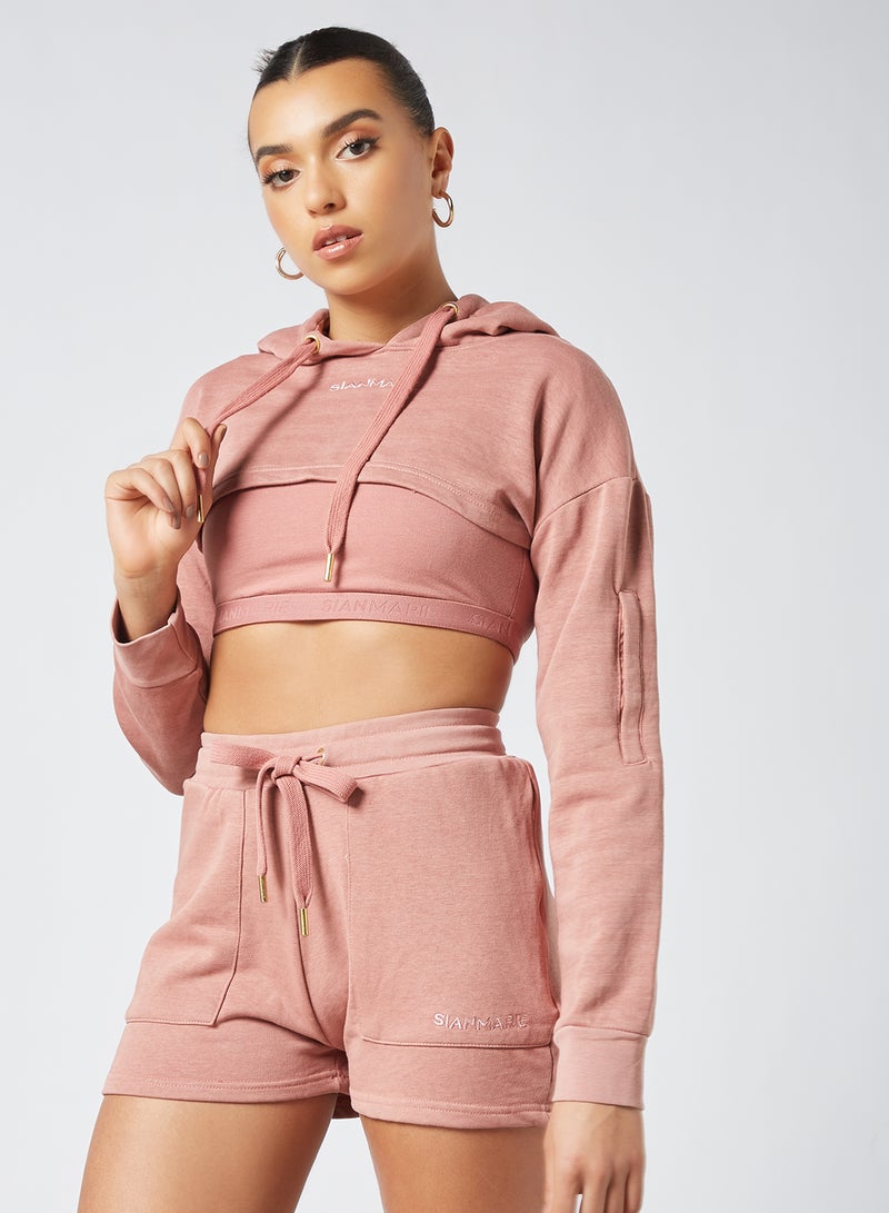 Sian Marie - Logo Cropped Hoodie Pink - Image 1