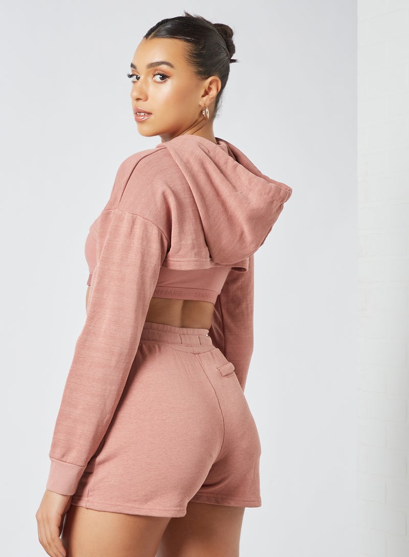 Sian Marie - Logo Cropped Hoodie Pink - Image 1