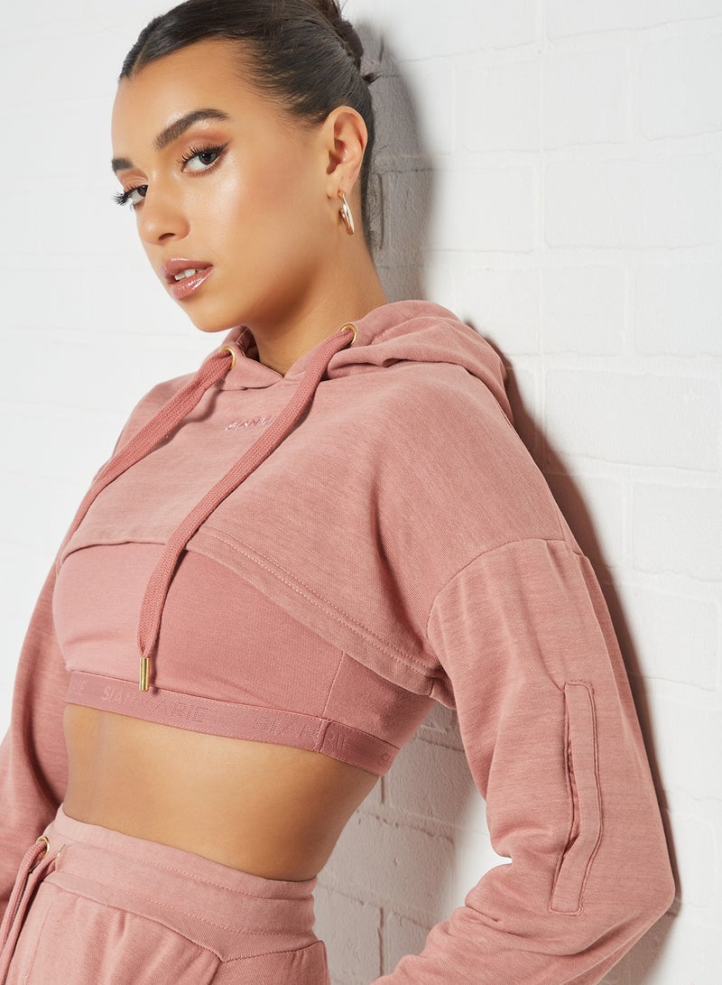 Sian Marie - Logo Cropped Hoodie Pink - Image 1