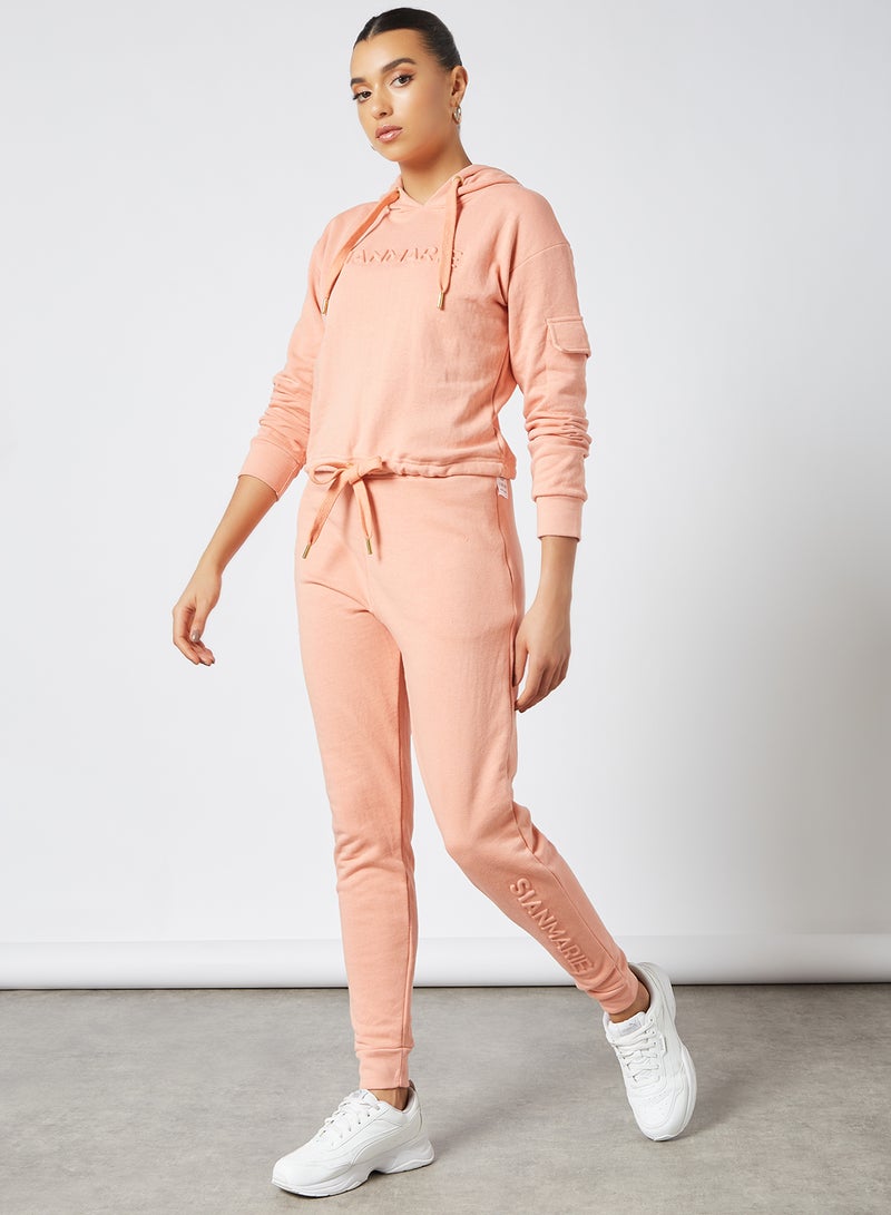 Sian Marie - Tie Hem Signature Hoodie Peach - Image 1