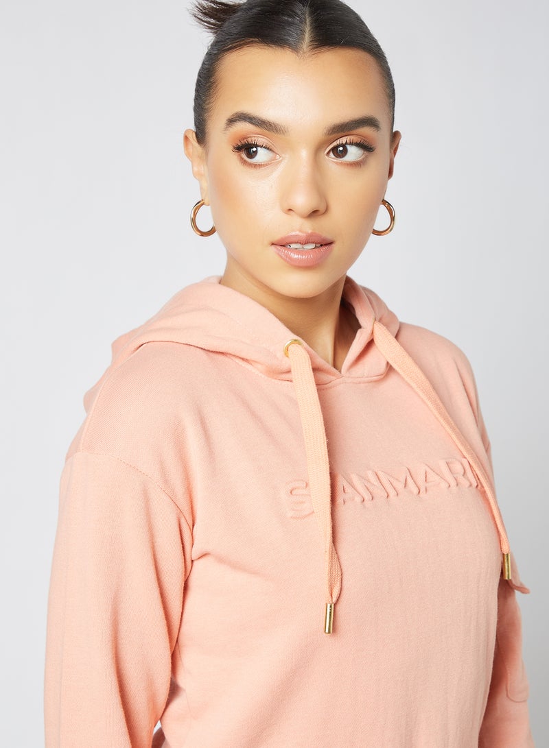Sian Marie - Tie Hem Signature Hoodie Peach - Image 1