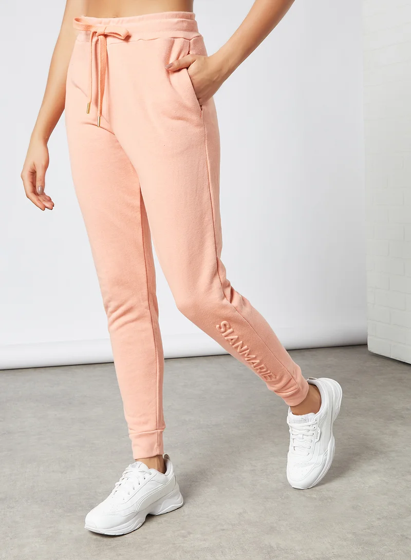 Sian Marie Signature Logo Joggers Peach
