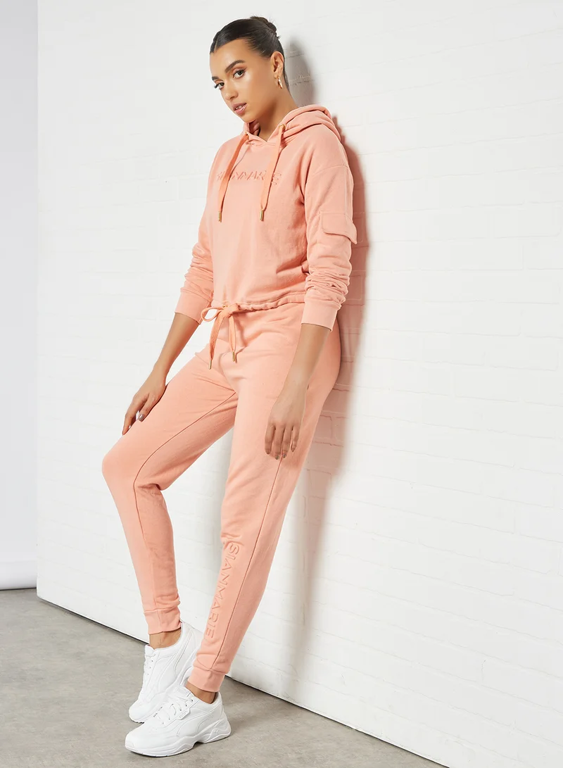 Sian Marie Signature Logo Joggers Peach