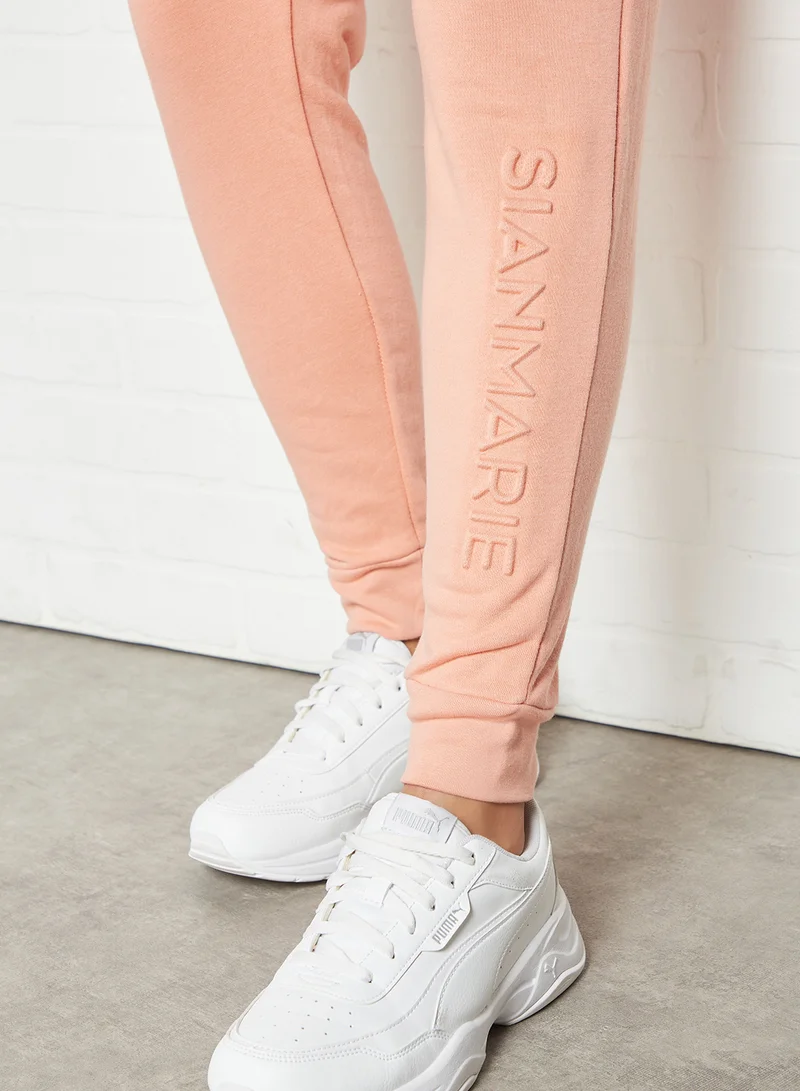 Sian Marie Signature Logo Joggers Peach