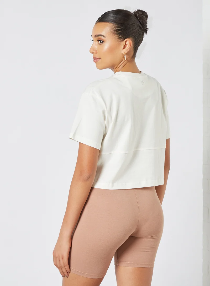 Sian Marie Logo Crop Top White