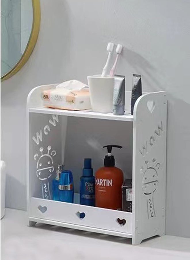 fashionhome Bathroom Storage Shelf Rack White 34x14x36.5cm
