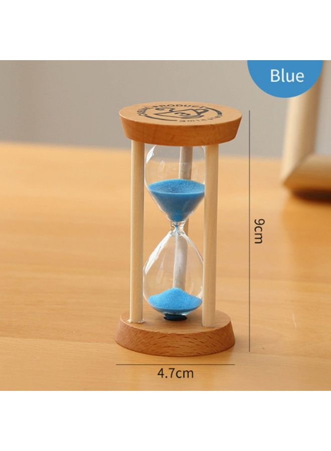 Generic - Sand Timer Hour Glass with Wooden Base Blue - Image 1