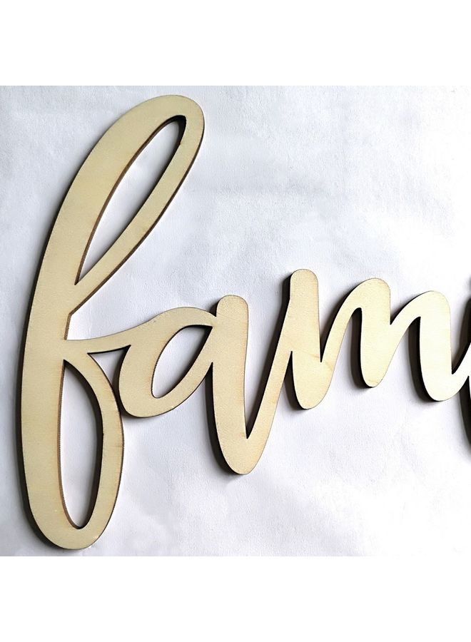 لافتة خشبية بتصميم كلمة "Family" للديكور ذهبي - Image 3
