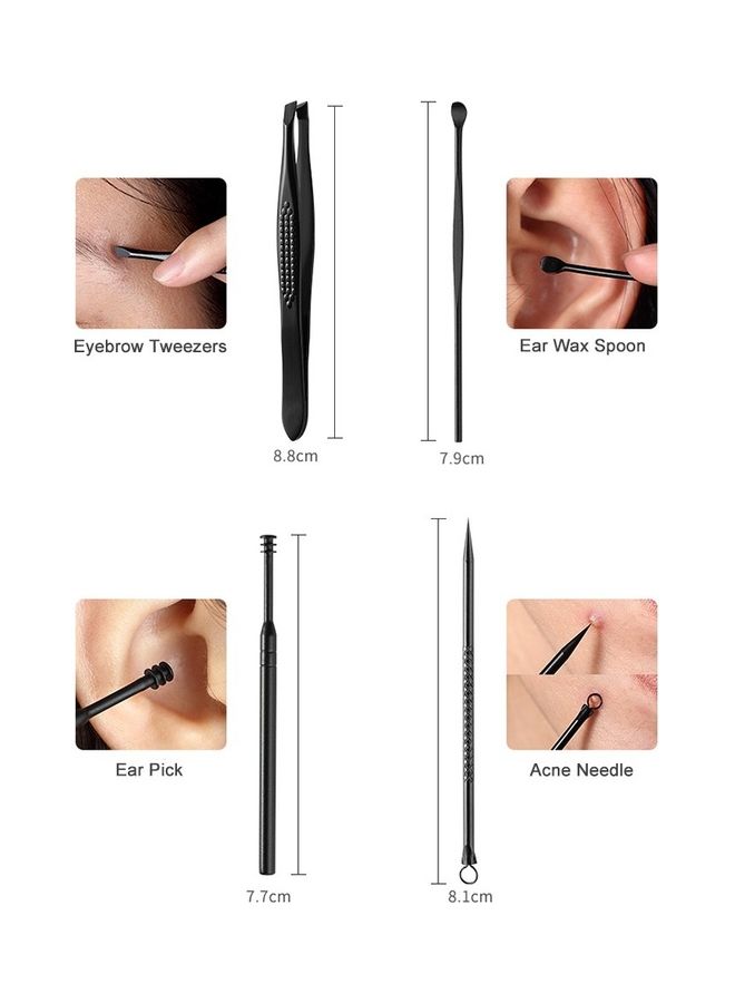 طقم أدوات إحترافية للعناية بأظافر اليدين والقدمين مكون من 18 قطعة لون أسود - Image 3