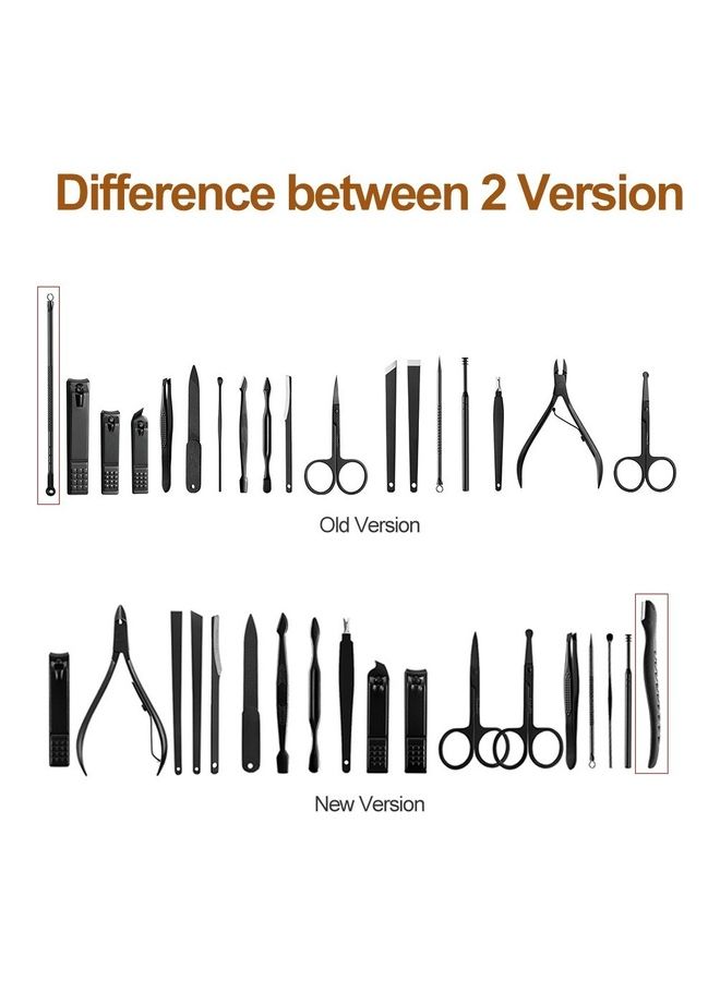 طقم أدوات إحترافية للعناية بأظافر اليدين والقدمين مكون من 18 قطعة لون أسود - Image 5