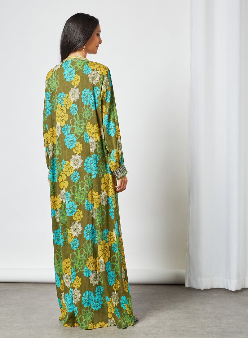 Sara Arabia - Floral Printed Jalabiya Multicolour - Image 1
