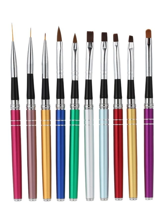 10-Piece Professional Nail Art Design Polish Brush Pen Set Multicolour - Image 1