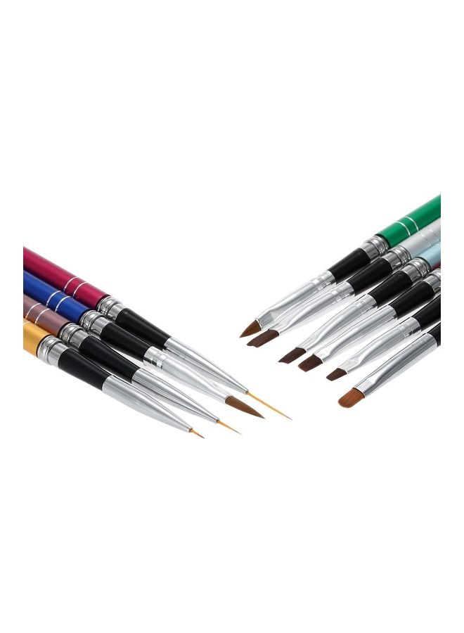 10-Piece Professional Nail Art Design Polish Brush Pen Set Multicolour - Image 4