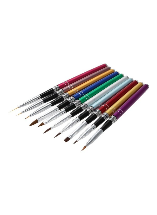 10-Piece Professional Nail Art Design Polish Brush Pen Set Multicolour - Image 5
