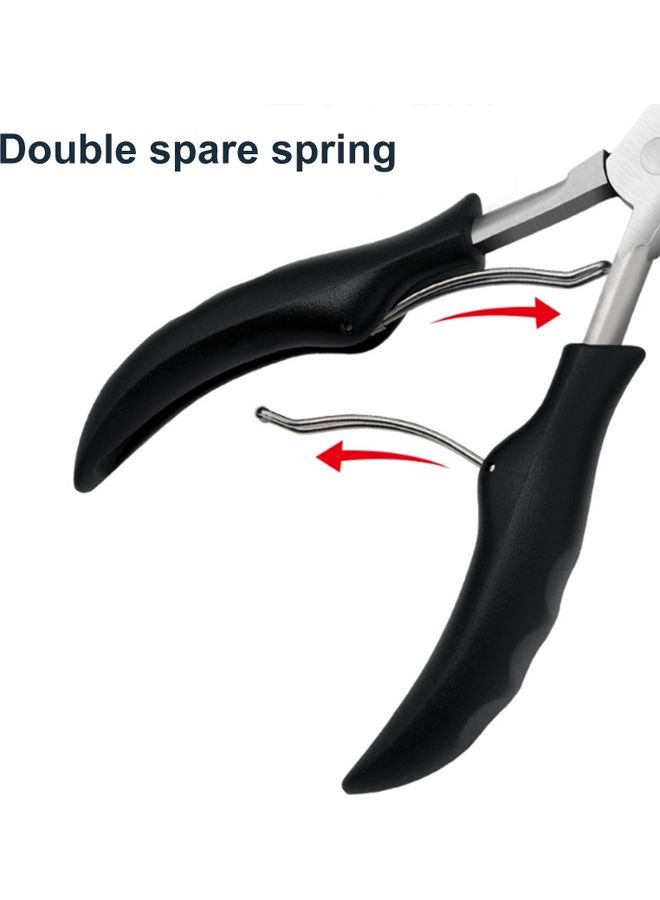 قصافة أظافر من الستانلس ستيل أسود/فضي . - Image 2