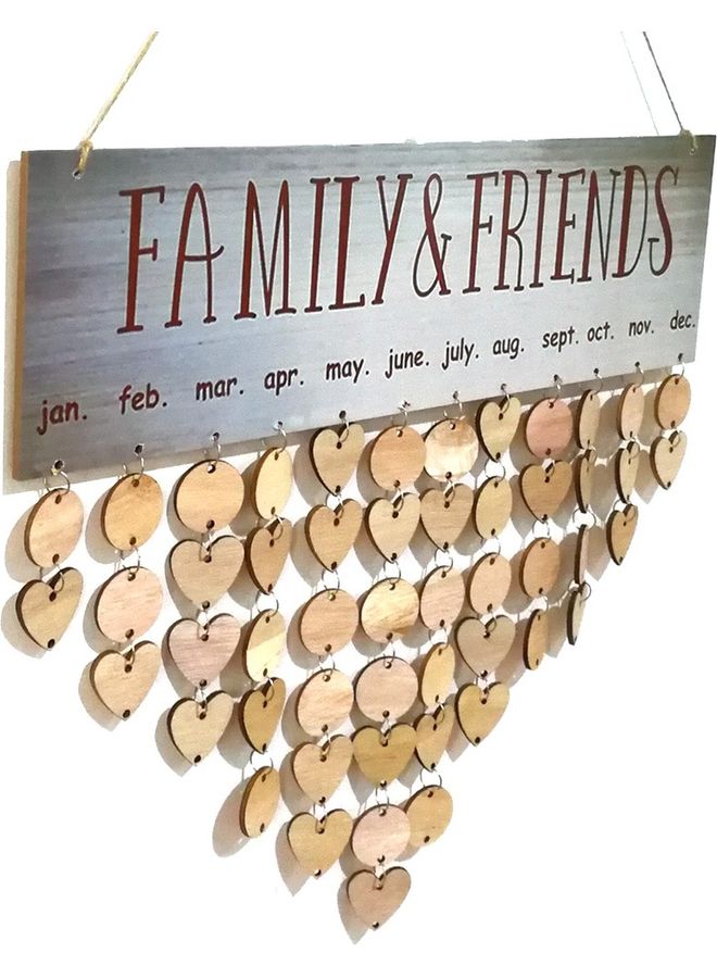 Wooden Special Dates Planner Hanging Board for Home Decor Silver/Brown - Image 2
