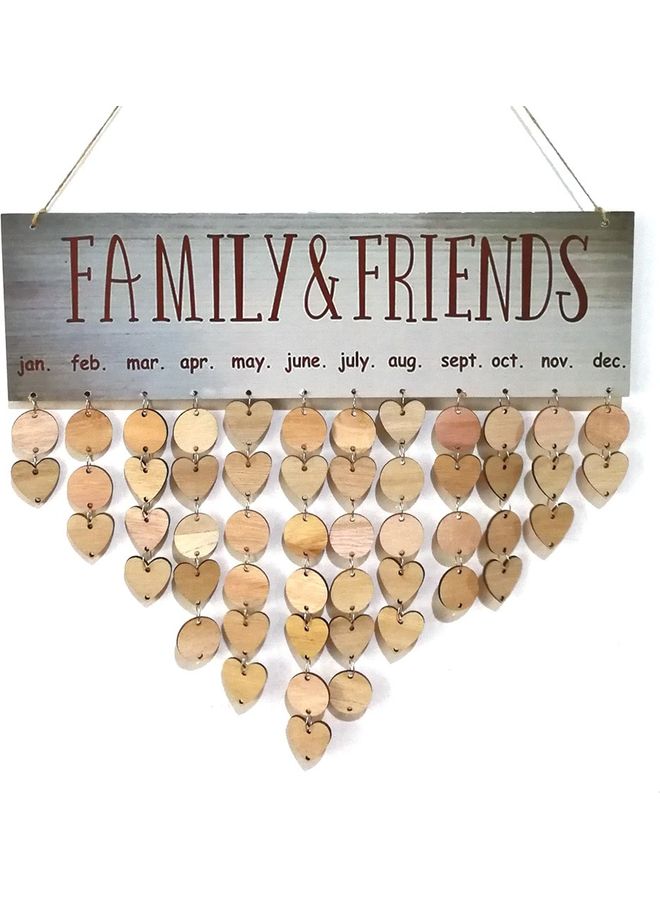 Wooden Special Dates Planner Hanging Board for Home Decor Silver/Brown - Image 1