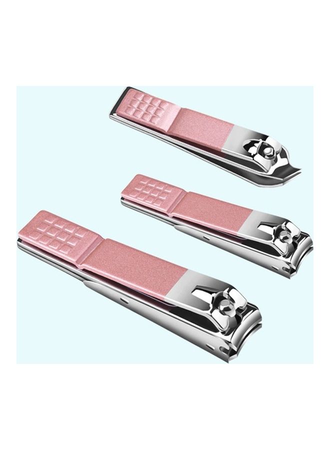 طقم أدوات احترافية للعناية بأظافر اليدين والقدمين مكون من 18 قطعة وردي/فضي - Image 4