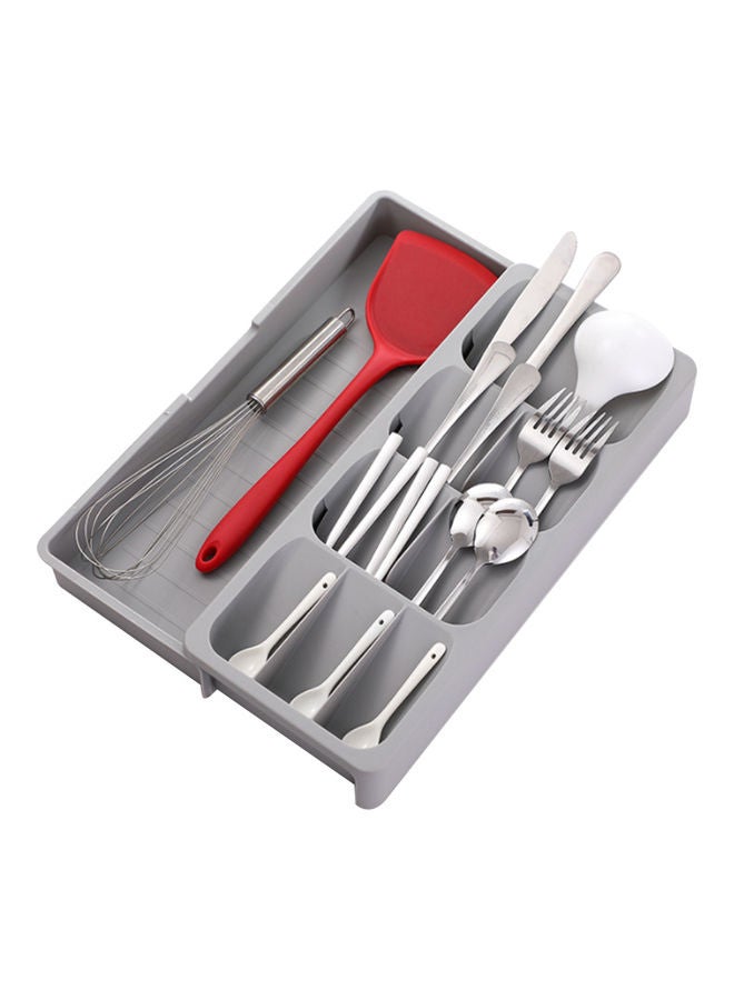 Generic - Expandable Cutlery Drawer Organizer Tray Grey 40.50x5.50cm - Image 1