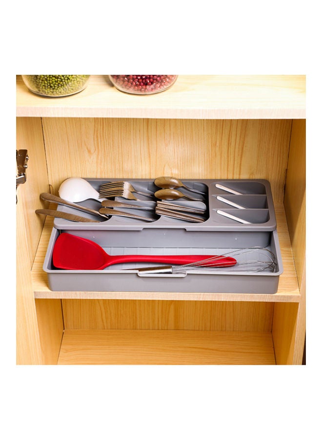 Generic - Expandable Cutlery Drawer Organizer Tray Grey 40.50x5.50cm - Image 1