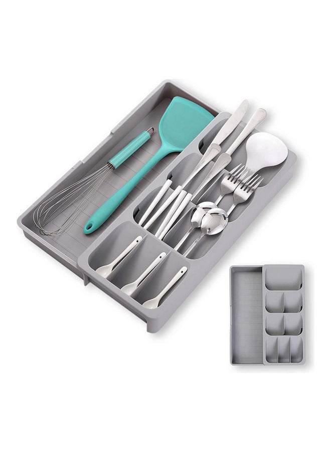 Generic - Expandable Cutlery Drawer Organizer Tray Grey 40.50x5.50cm - Image 1