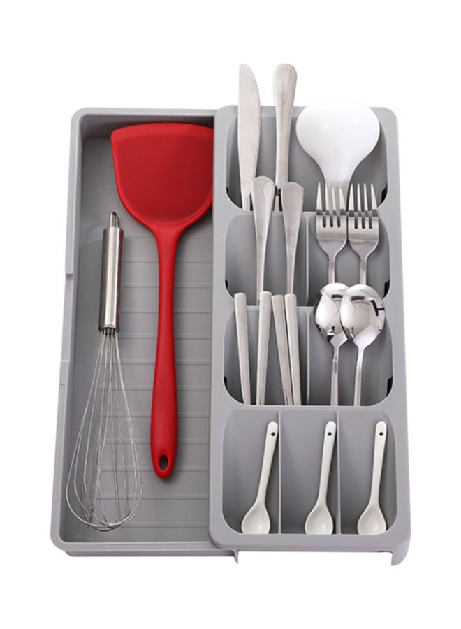 Generic - Expandable Cutlery Drawer Organizer Tray Grey 40.50x5.50cm - Image 1