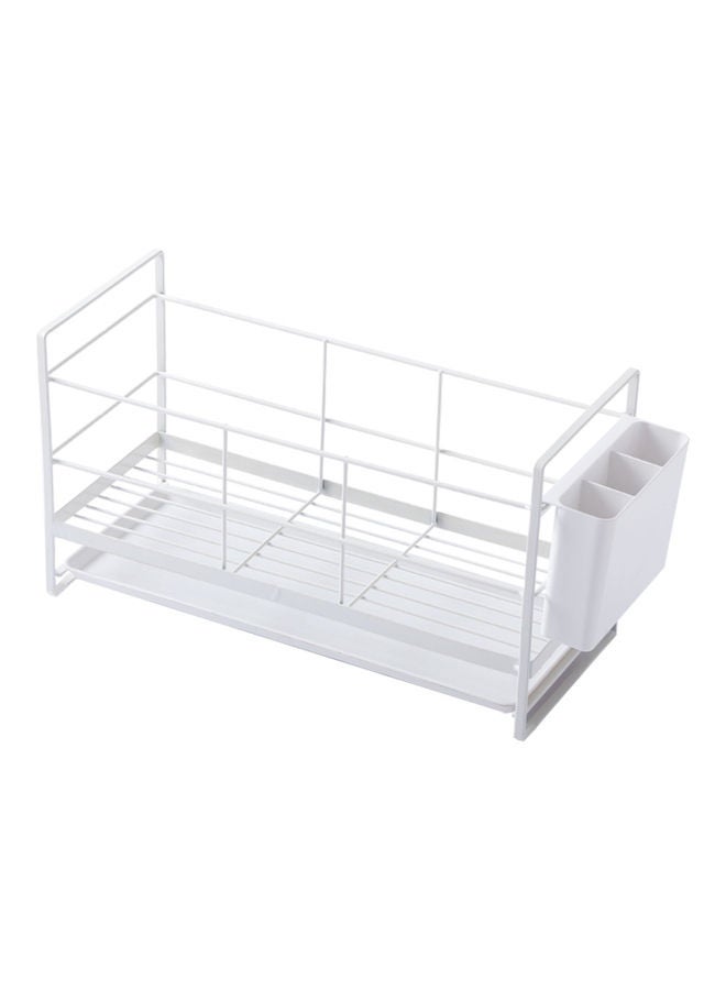 Dish Drying Rack with Removable Drain Board White 40.70x17.20x23.00cm  - Image 1
