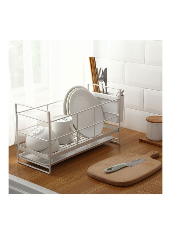 Dish Drying Rack with Removable Drain Board White 40.70x17.20x23.00cm  - Image 2