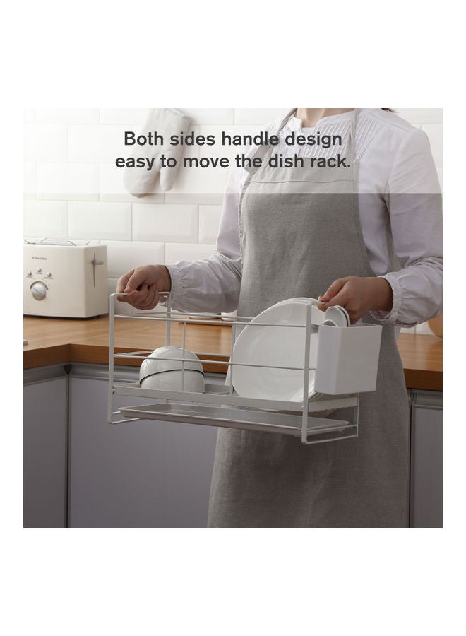 Dish Drying Rack with Removable Drain Board White 40.70x17.20x23.00cm  - Image 3
