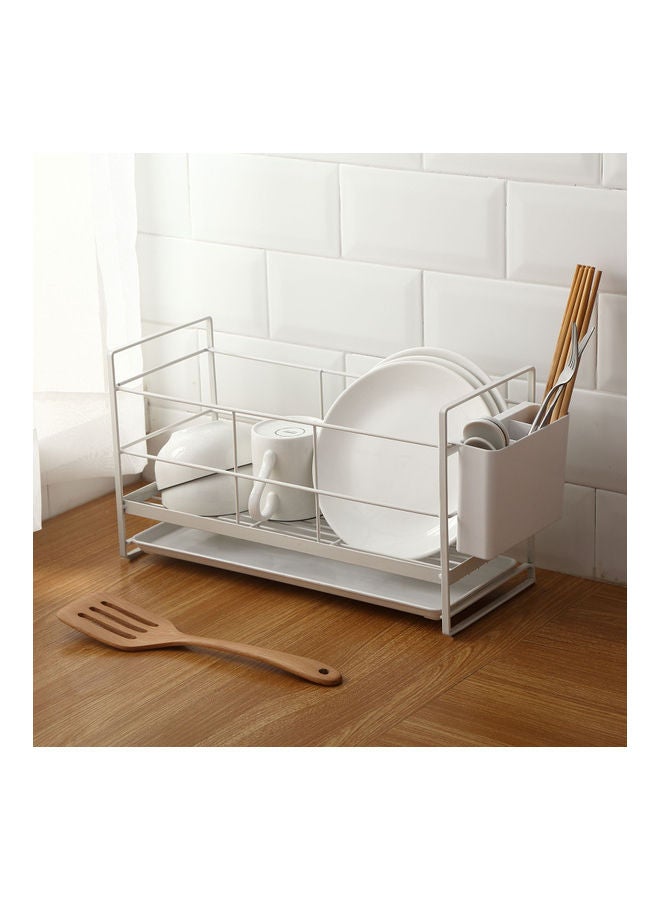 Dish Drying Rack with Removable Drain Board White 40.70x17.20x23.00cm  - Image 4