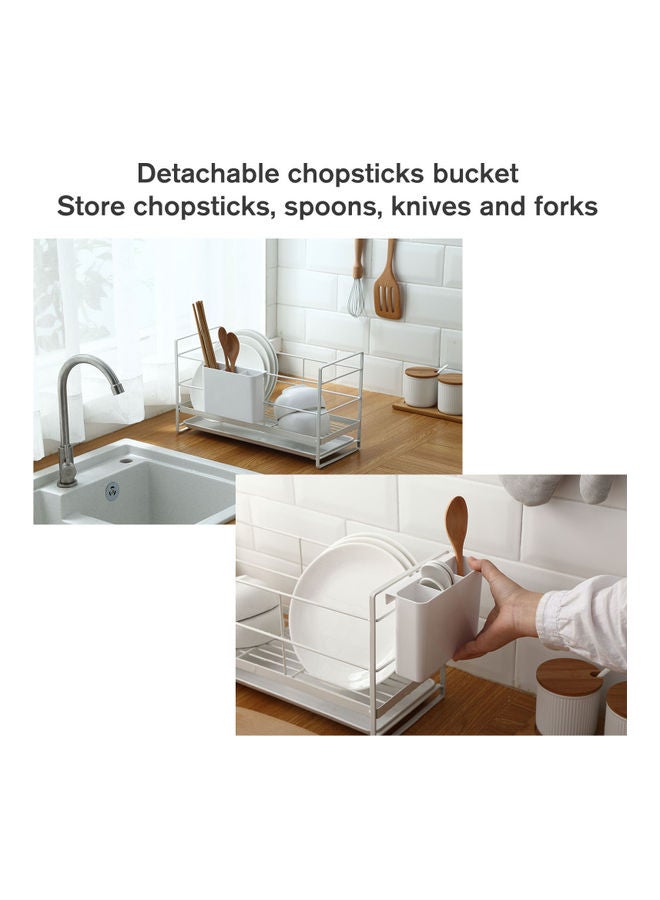 Dish Drying Rack with Removable Drain Board White 40.70x17.20x23.00cm  - Image 5