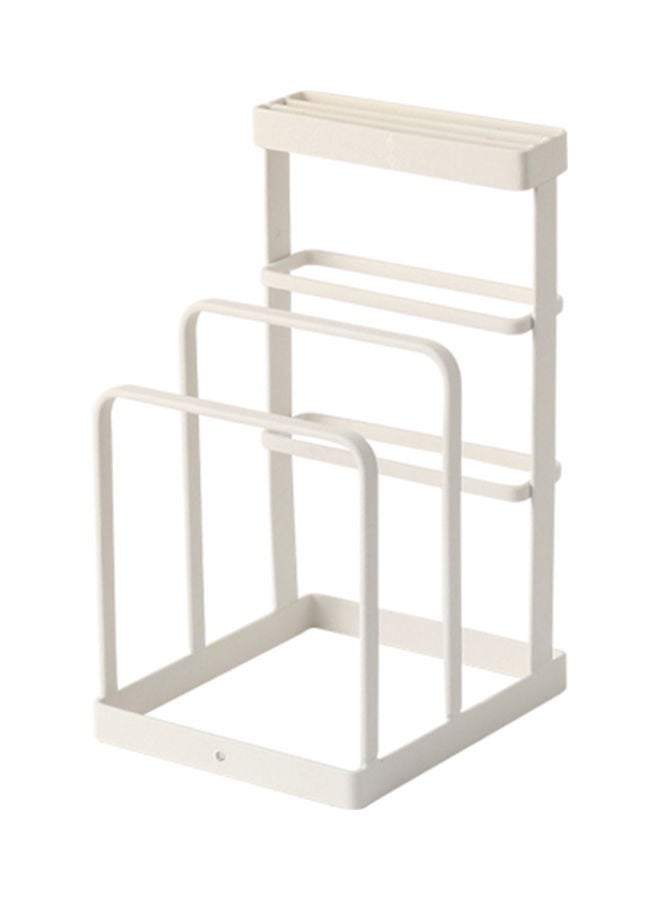 Knife Block with Cutting Board Holder White 21.00x12.00x14.00cm  - Image 1
