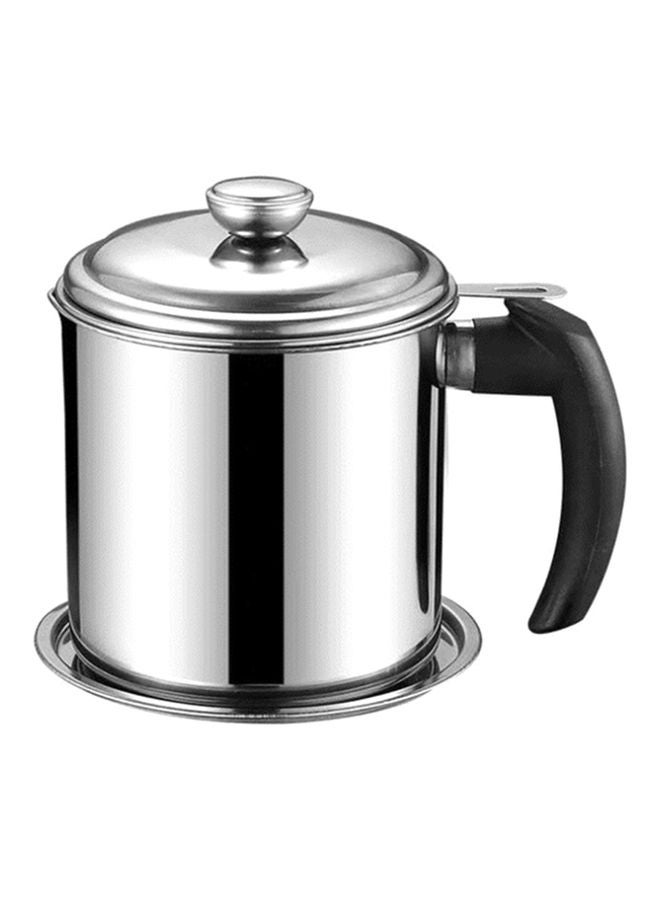 Stainless Steel Oil Filter With Lid Silver 16.00x15.00x15.00cm  - Image 1