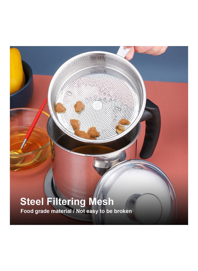 Stainless Steel Oil Filter With Lid Silver 16.00x15.00x15.00cm  - Image 4