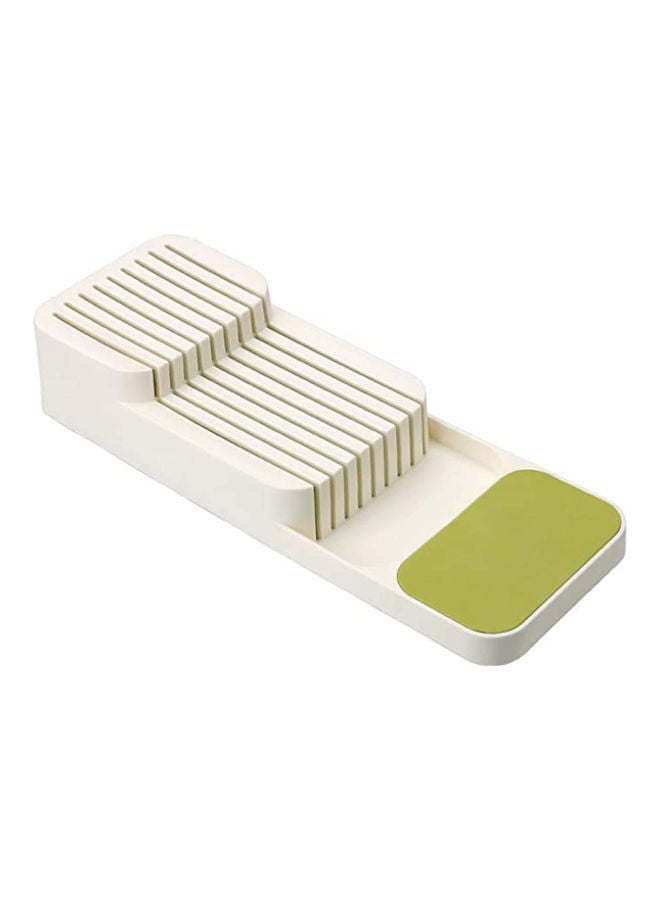 Generic - 2 Tier Cutter Holder Drawer Organizer Kitchen Storage White 39.80x7.50x14.30cm - Image 1