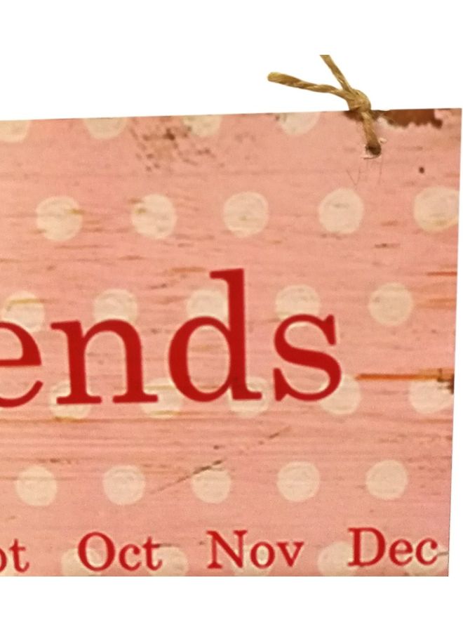 Wooden Special Dates Planner Hanging Board for Home Decor Red - Image 2