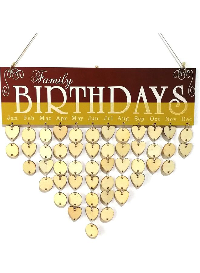 Wooden Special Dates Planner Hanging Board for Home Decor Gold/Brown - Image 1