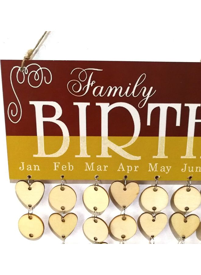 Wooden Special Dates Planner Hanging Board for Home Decor Gold/Brown - Image 2