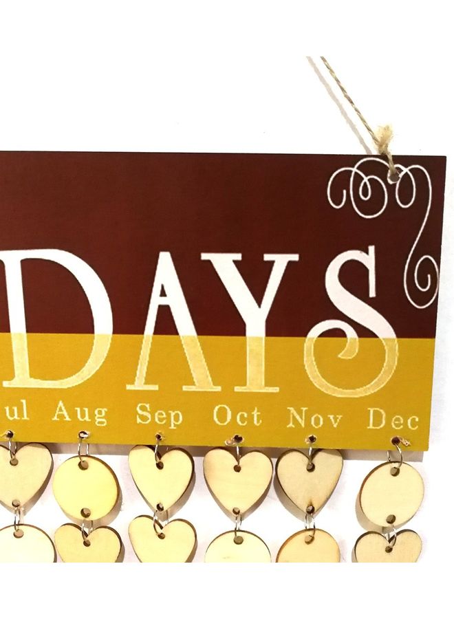 Wooden Special Dates Planner Hanging Board for Home Decor Gold/Brown - Image 3