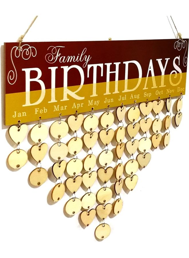 Wooden Special Dates Planner Hanging Board for Home Decor Gold/Brown - Image 5