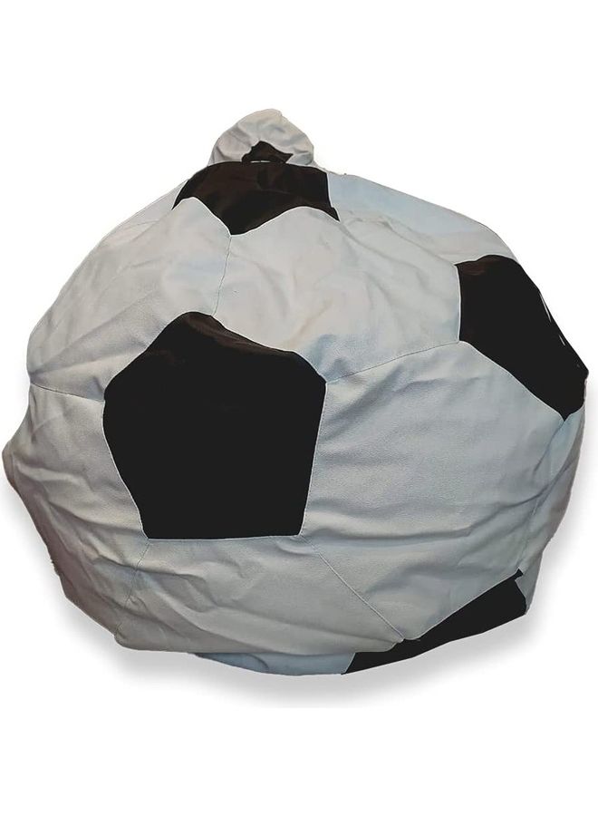 Luxe Decora Football Pattern Bean Bag Black/White 80x80x50cm - Image 3